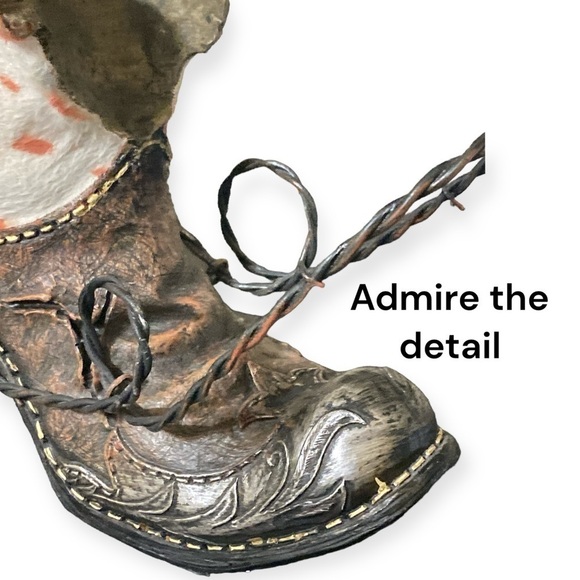 Handmade Wine Boot Holder Resin & Faux Fur Tabletop Decorative New H 9.5… - Picture 5 of 15